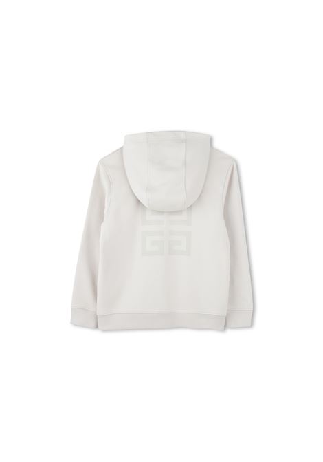 Felpa Zip-Up Beige Chiaro Con Logo su Fronte e Retro GIVENCHY KIDS | H30703184